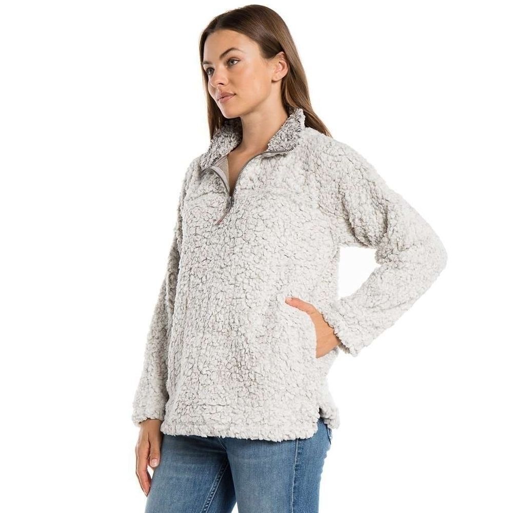 Thread & Supply Grey Fleece Half Zip Long Sleeve Top Size Medium